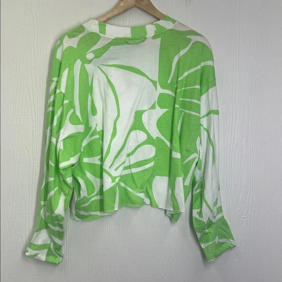 Free People - NWT Full Bloom Bright Neon Crewneck Long Sleeve Blouse Size Small - Picture 12 of 12
